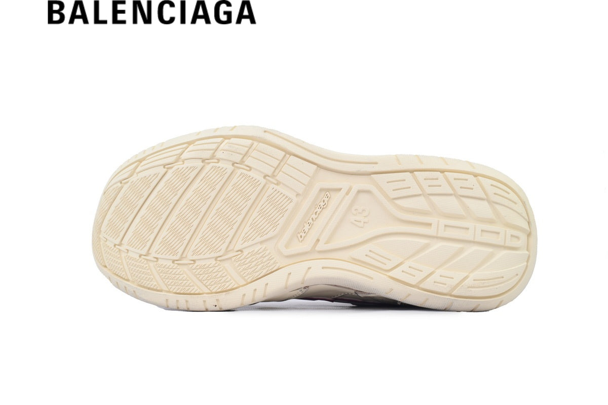 Balenciaga Skate men's shoes women sneakers Cream & Burgundy