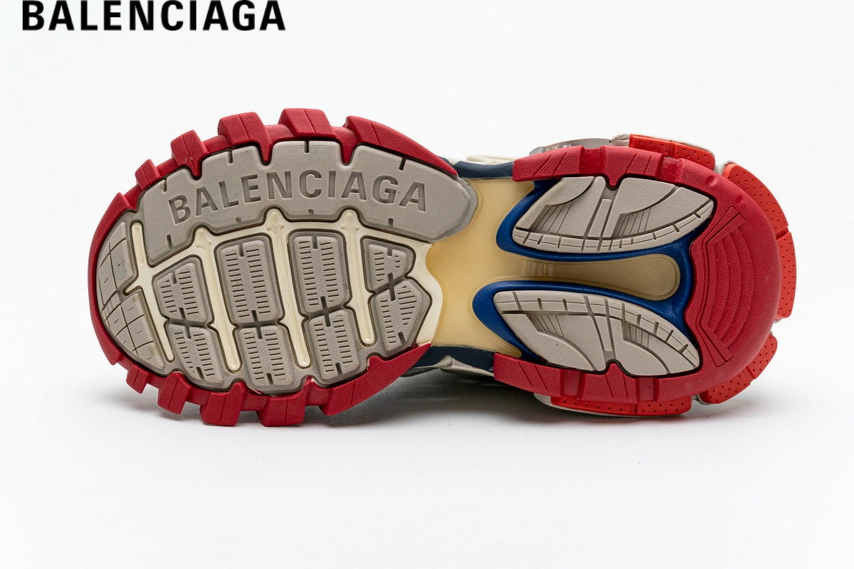 Balenciaga Track men's shoes women sneakers - Beige, Blue & Red