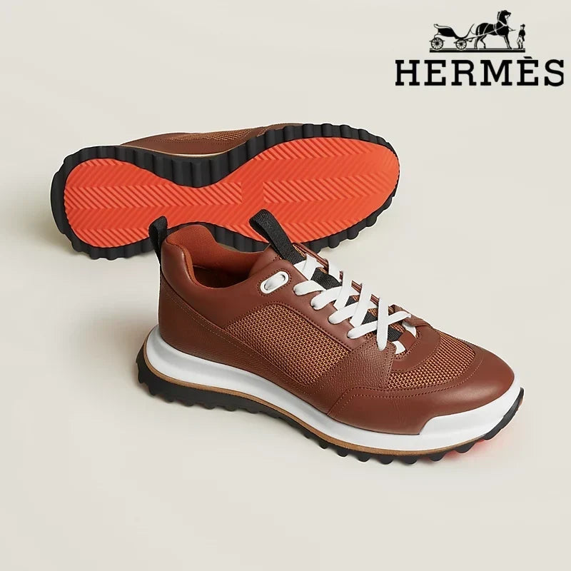 Herm¨¨s Grey Canvas Low Top Sneakers