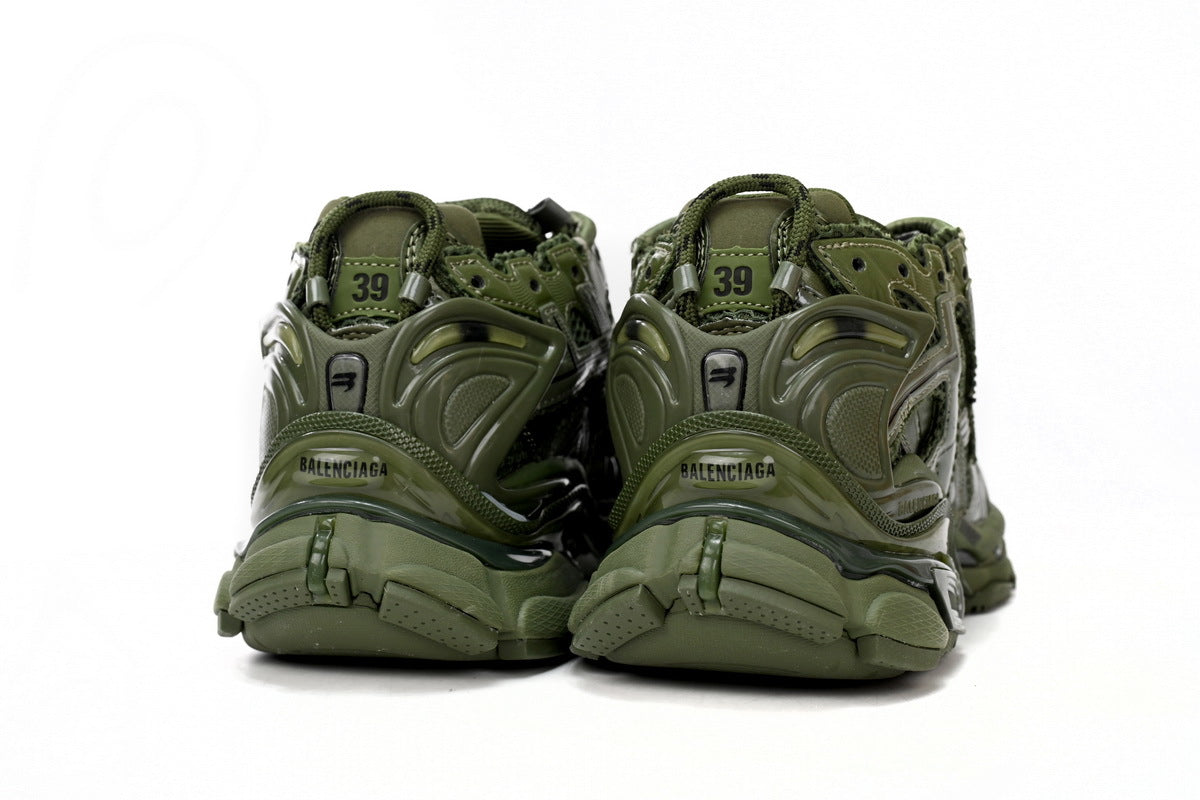 Balenciaga men's shoes Track Runner Sneaker ¨C Distressed Low-Top  balenciaga runners Army green