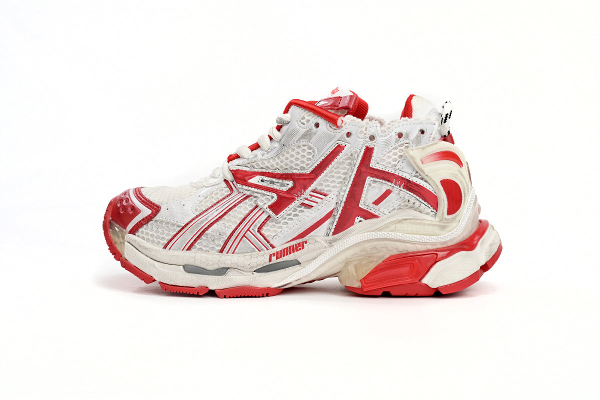 Balenciaga men's shoes Track Runner Sneaker ¨C Distressed Low-Top  balenciaga runners  White and Red