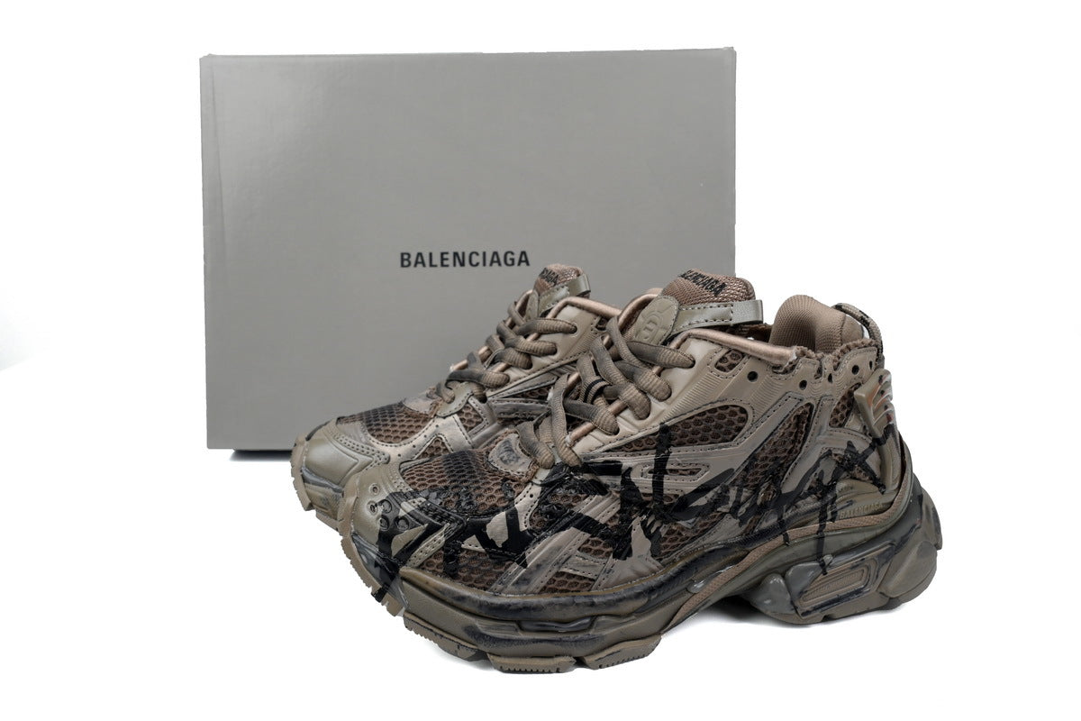 Balenciaga men's shoes Track Runner Sneaker ¨C Distressed Low-Top balenciaga runners black