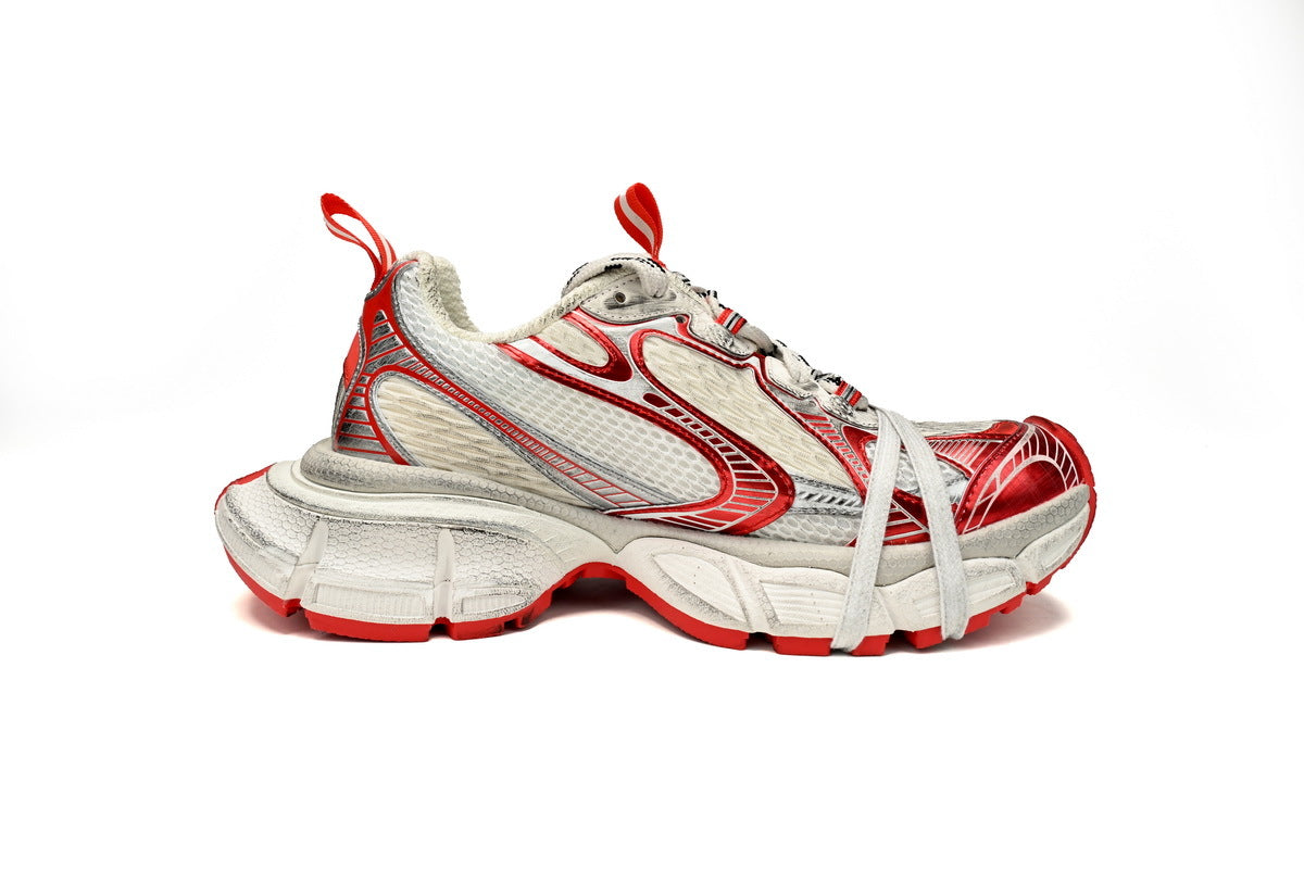 Balenciaga 3XL  men's shoes Track  Sneaker ¨C Low-Top Chunky Sole  balenciaga runners White and Red