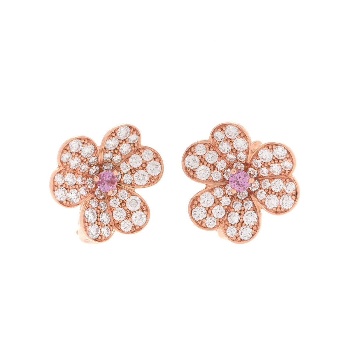 Frivole Pink Sapphire 18K Gold Earrings