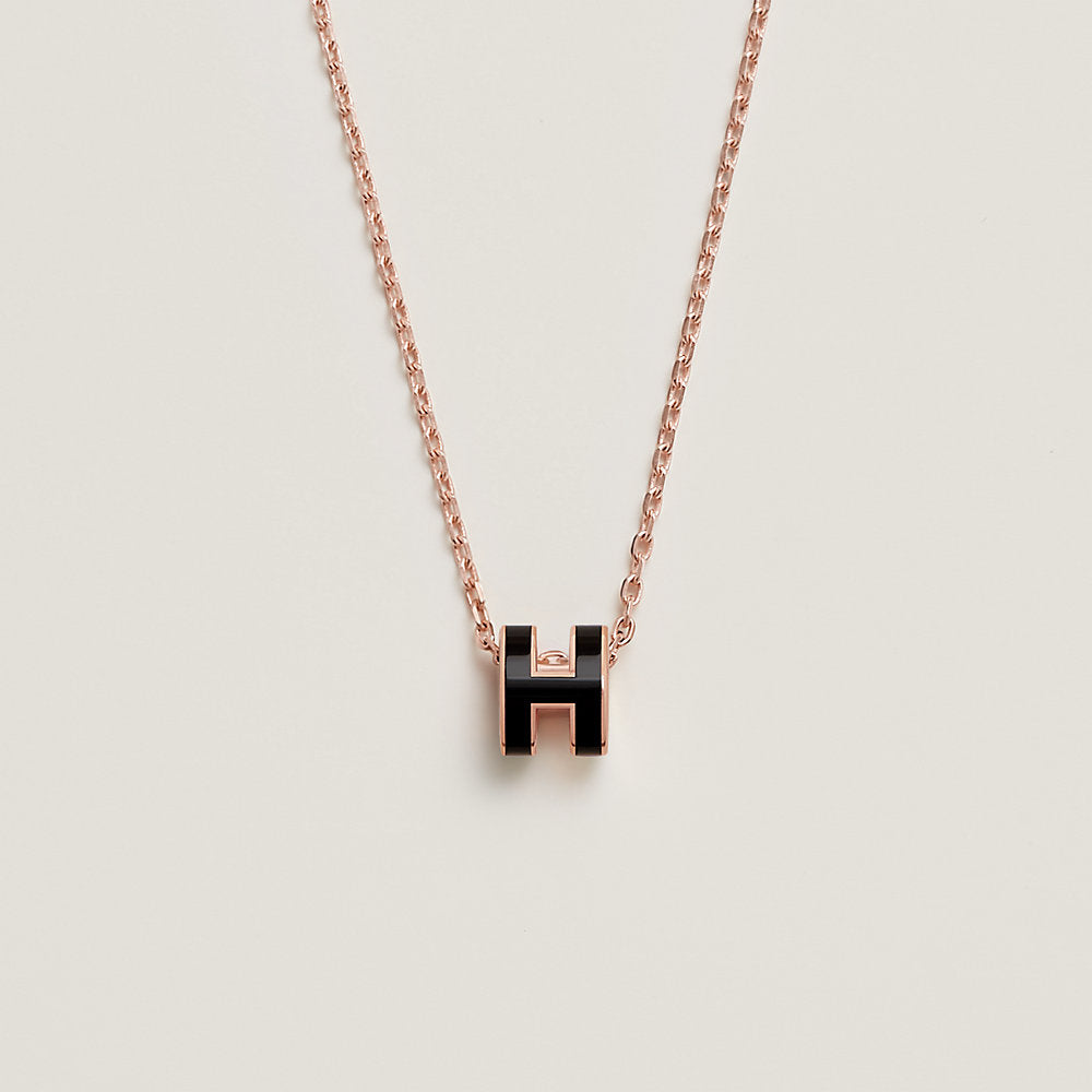 Hermes Mini Pop Black 18K Gold Necklace