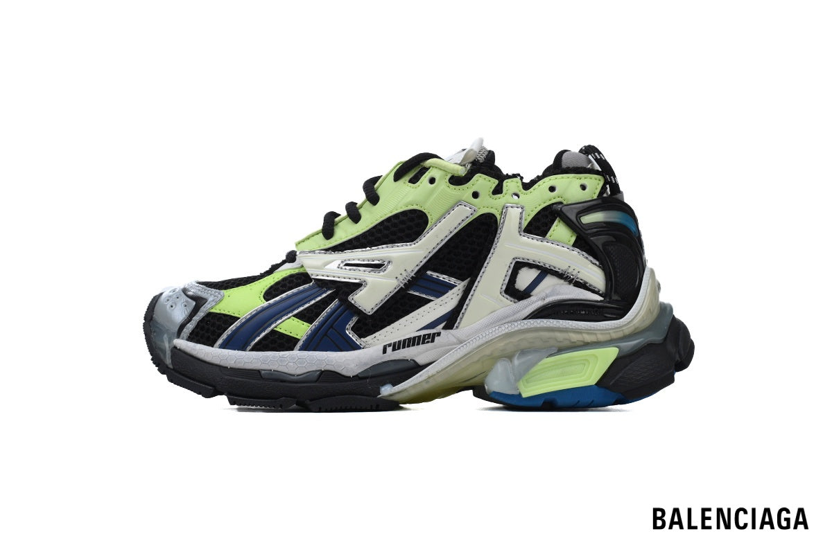Balenciaga Runner men's shoes  women sneakers ¨C Black, Green & Blue
