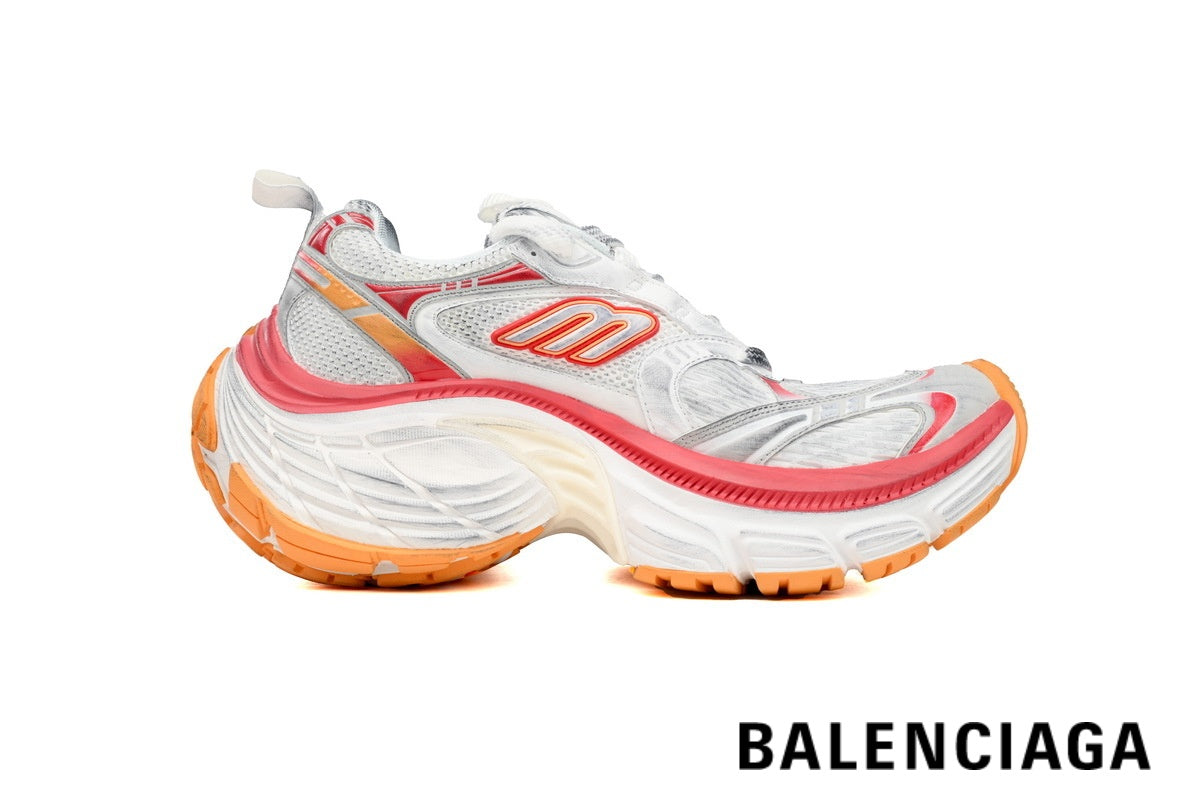 Balenciaga Runner men's shoes  women sneakers ¨C White, Red & Orange