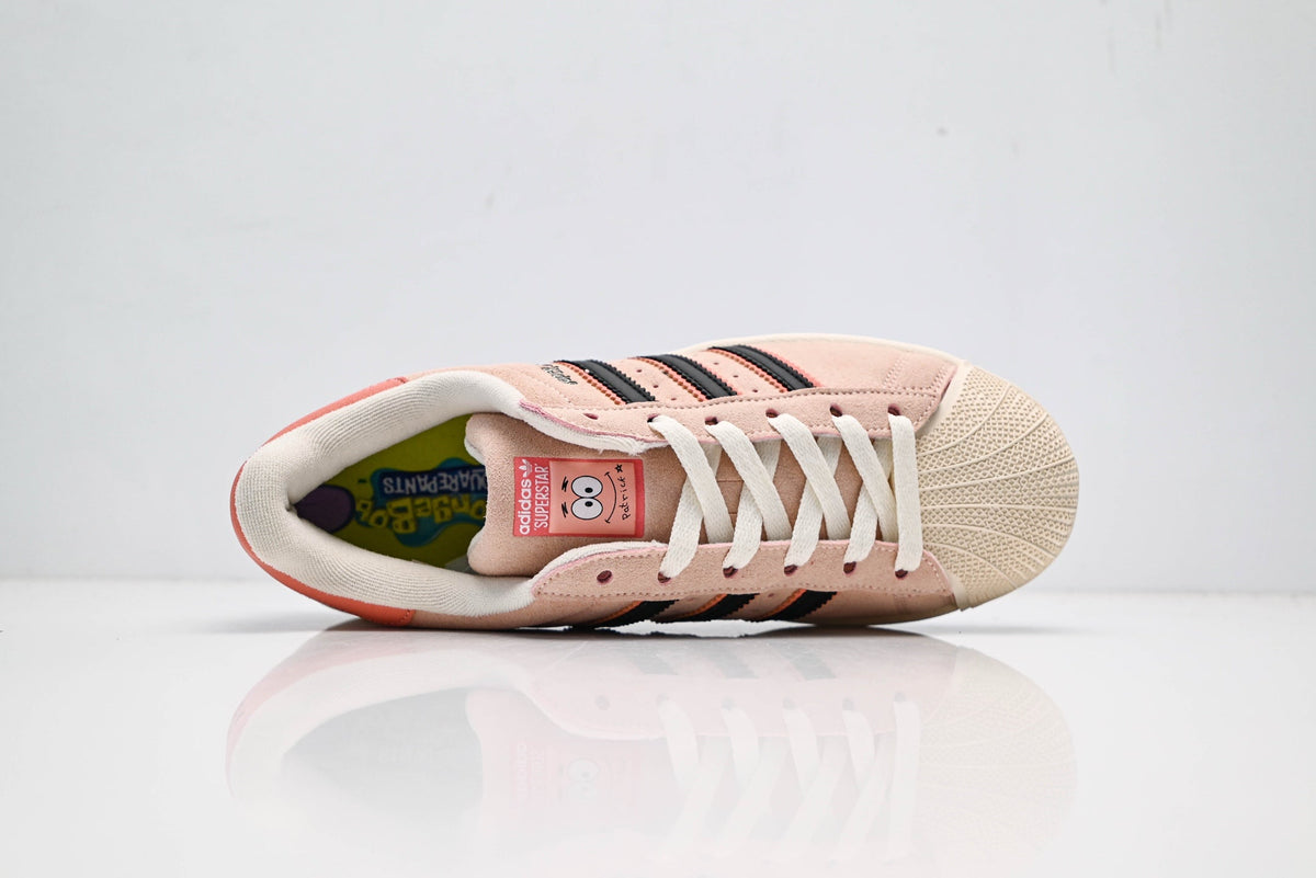 adidas Originals Superstar ¨C Pink Suede with Black 3-Stripes & Blue Outsole