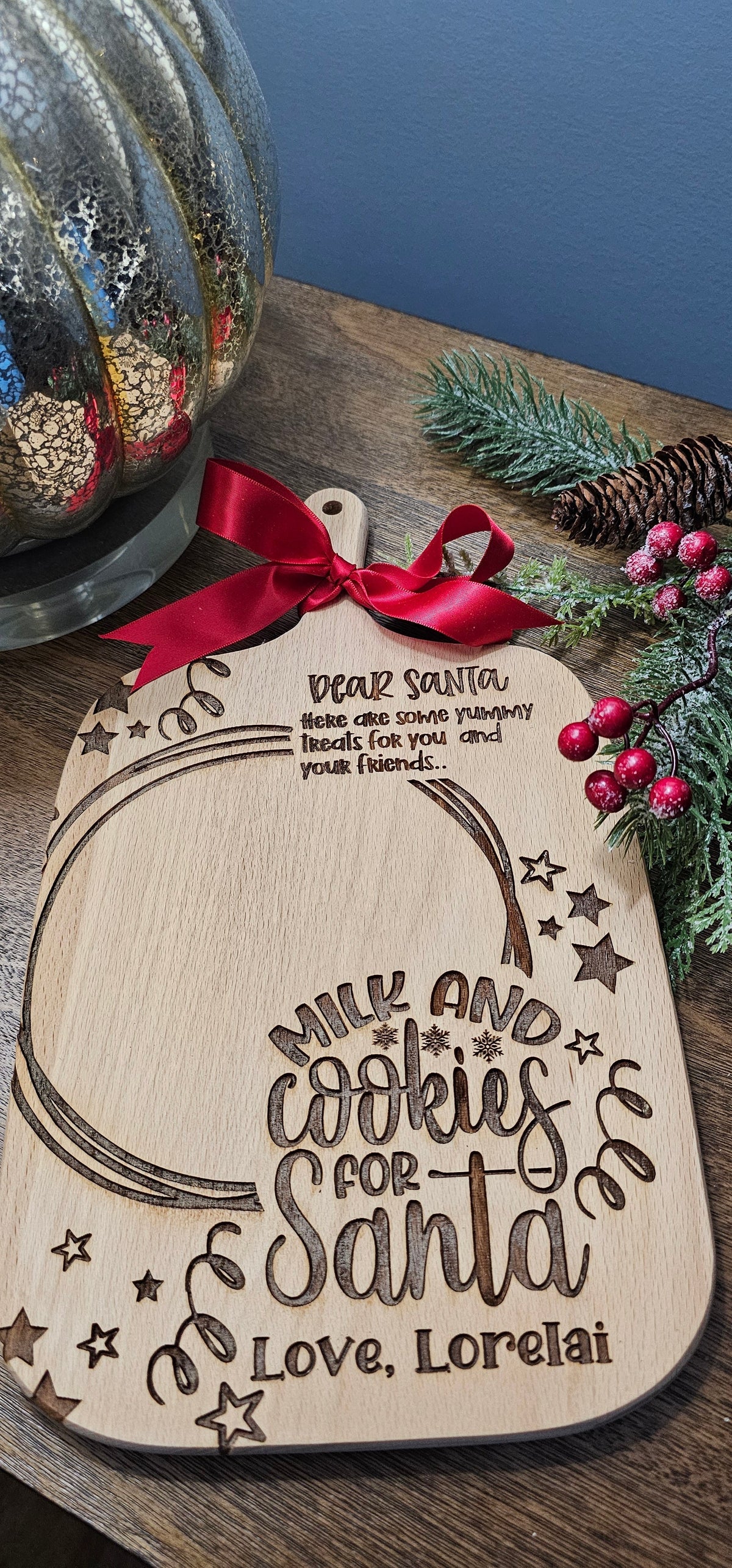 Personalized Santa Cookie Board for Christmas Eve
