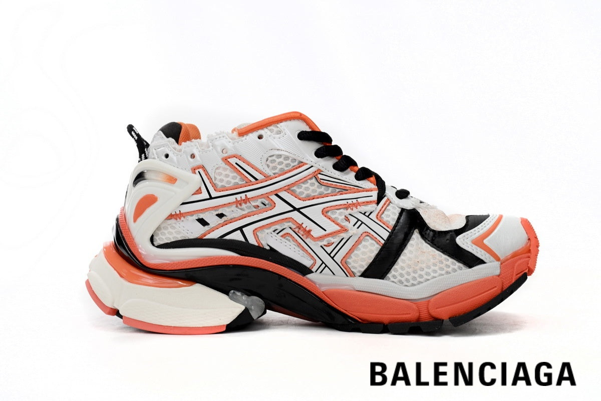 Balenciaga Runner men's shoes  women sneakers ¨C White, Black & Orange