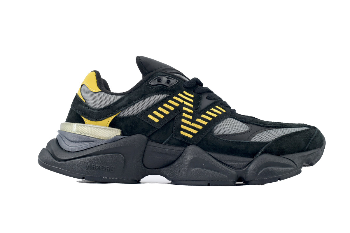 New Balance 9060 Women's & Men's Black & Yellow Chunky Retro Sneakers