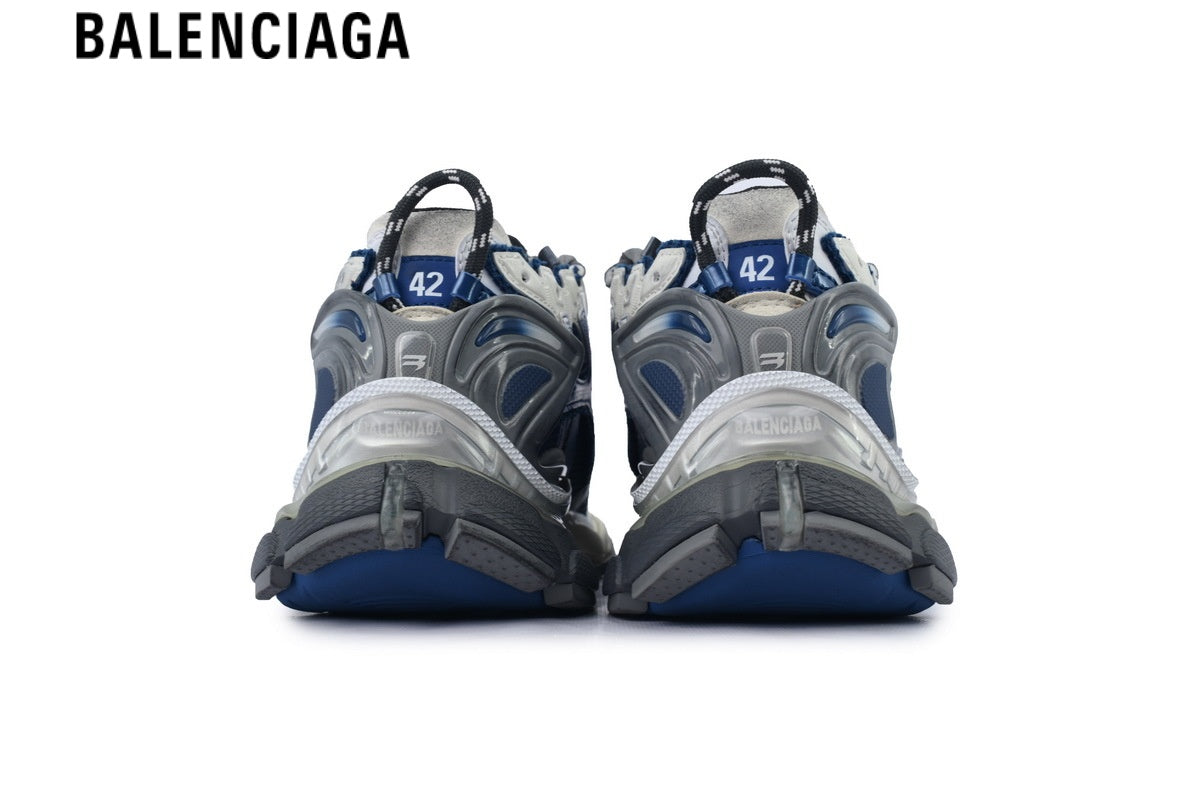 Balenciaga Runner Sneaker ¡ª Navy Mesh, Gradient Blue & Silver Synthetic Overlays