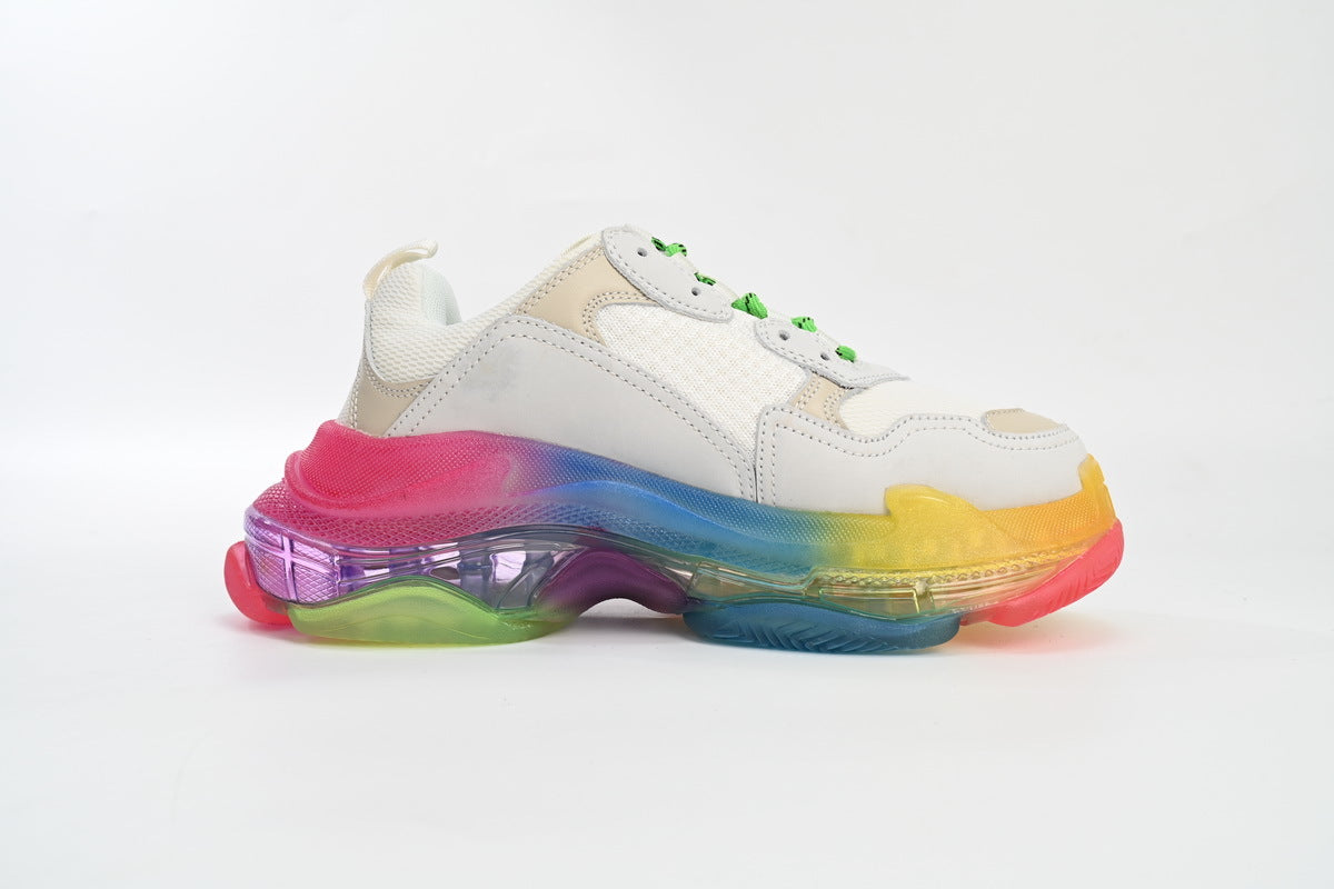 Balenciaga men's shoes Track Triple S Clear Sole Sneakers balenciaga runners Rainbow White