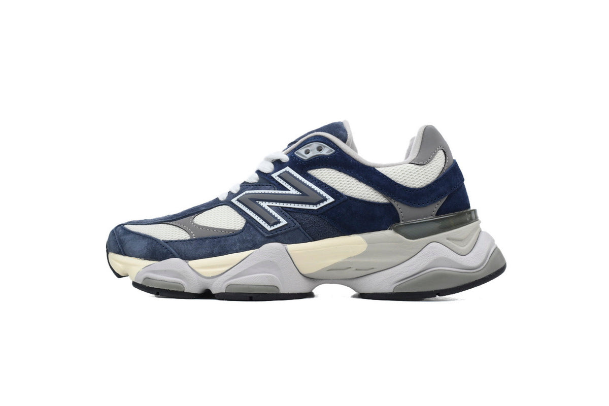 New Balance 9060 Women's & Men's Navy Grey Cream Chunky Retro Sneakers