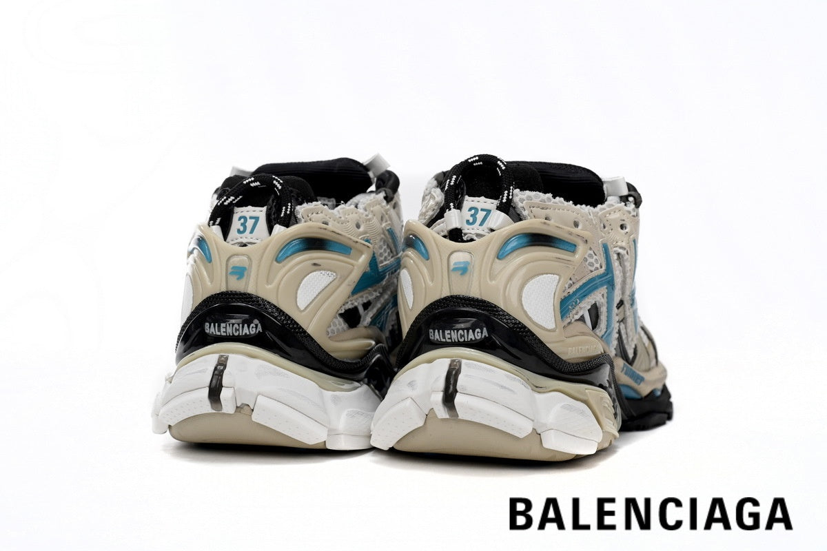 Balenciaga Runner men's shoes  women sneakers ¨C Beige & Blue