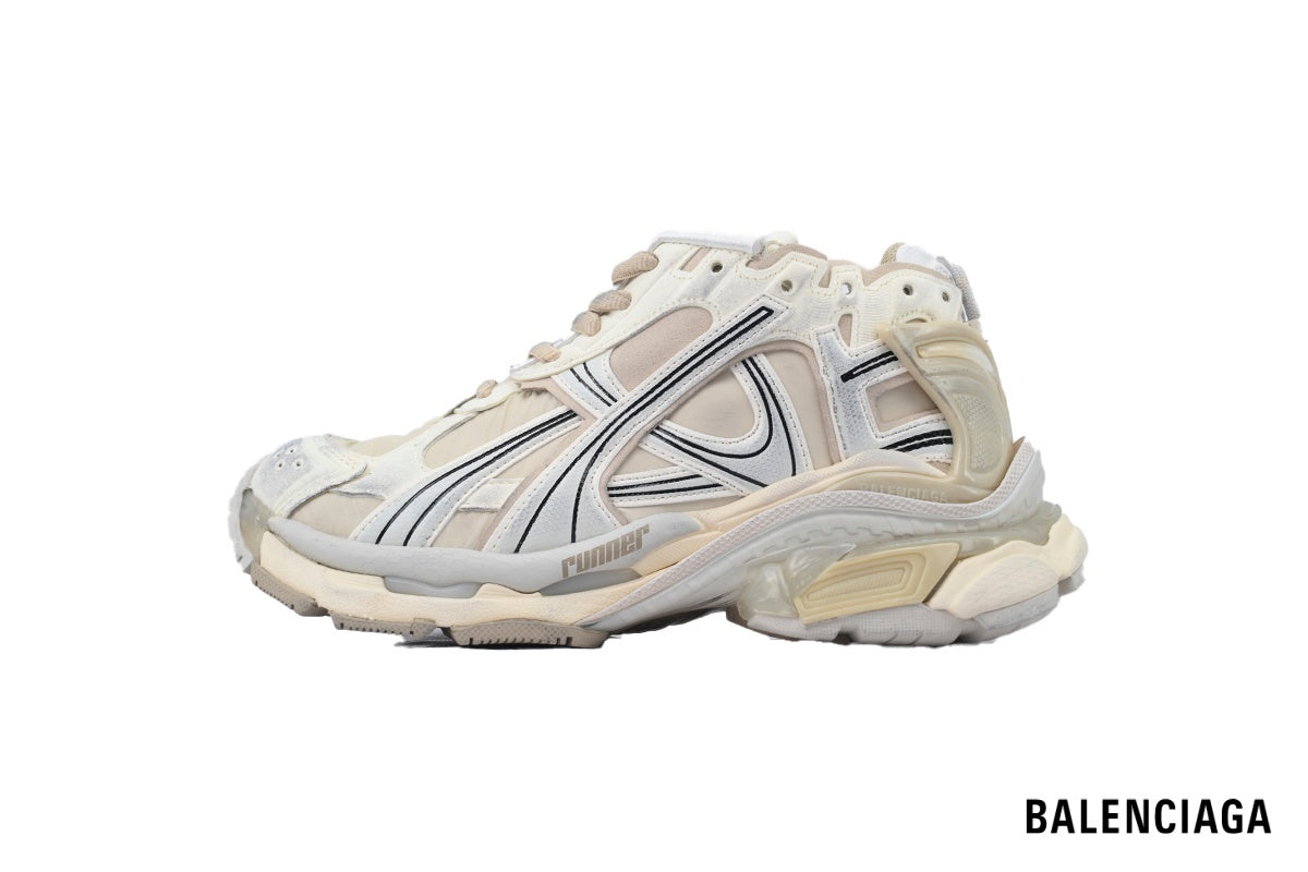 Balenciaga Runner men's shoes  women sneakers ¨C Beige & White