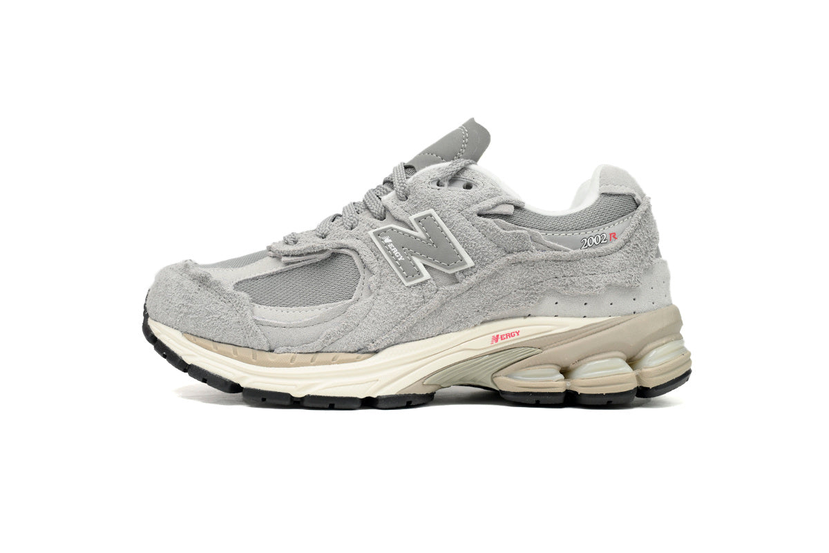 New Balance 2002R Women's & Men's Grey & Cream Distressed Retro Sneakers