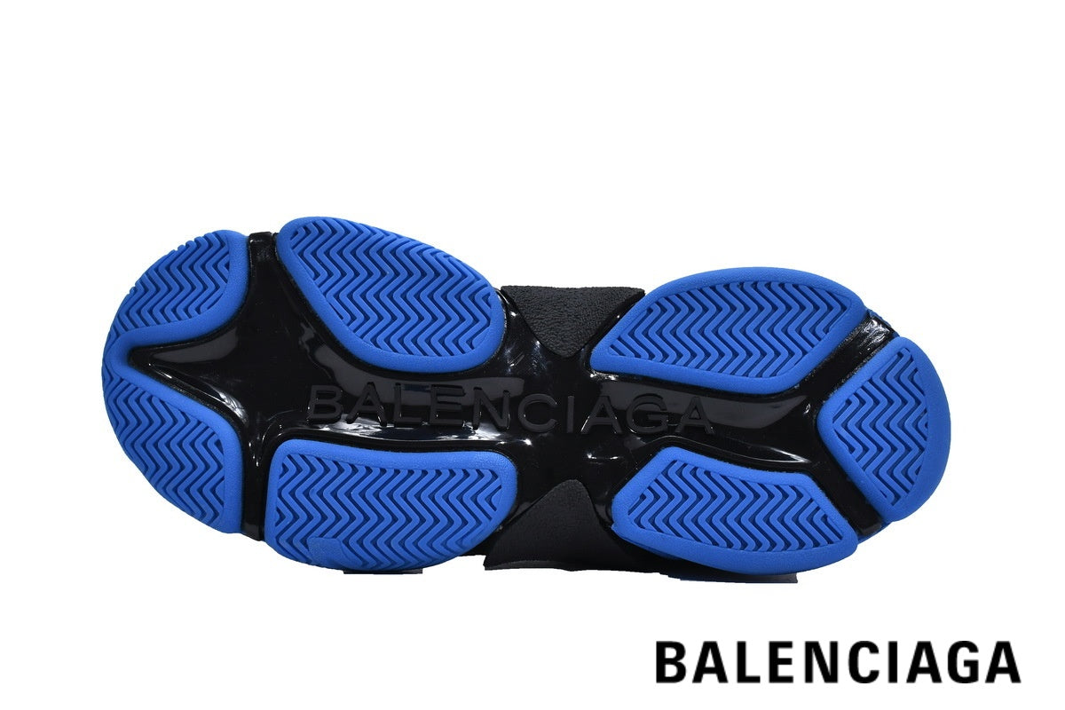 Balenciaga Triple S men's shoes  women sneakers ¨C White, Black & Blue
