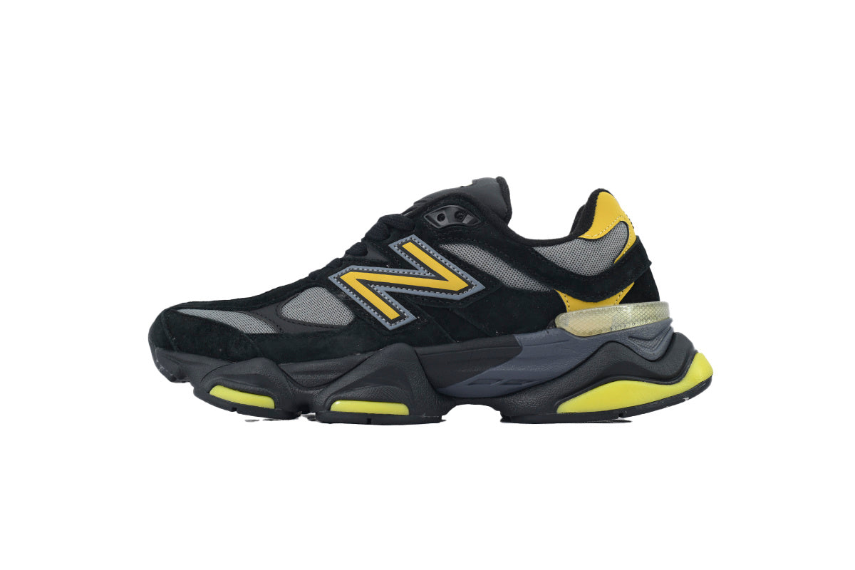 New Balance 9060 Women's & Men's Black & Yellow Chunky Retro Sneakers