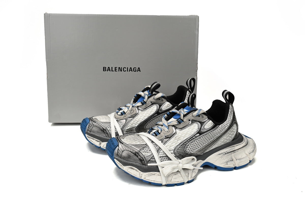 Balenciaga 3XL  men's shoes Track   Sneaker ¨C Low-Top Chunky Sole  balenciaga runners White and blue