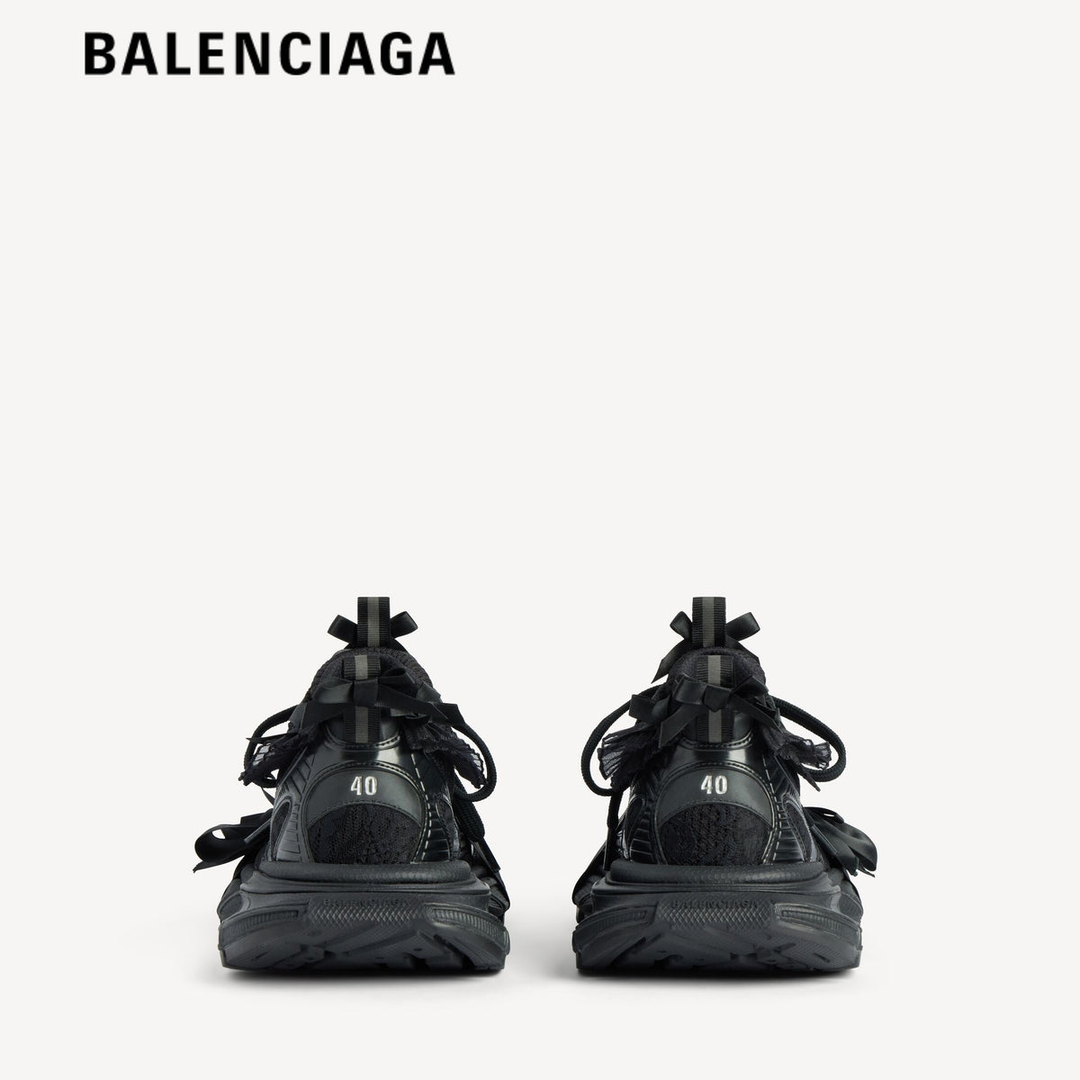 Balenciaga 3XL Ribbon men's shoes  women sneakers All Black