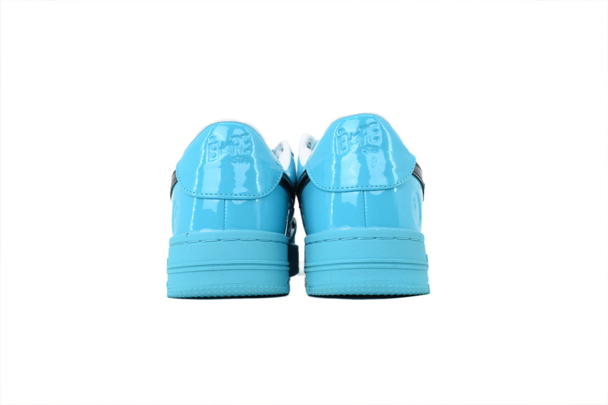 A BATHING APE BAPE STA Glossy Sky Blue & Black-Star Sneakers | Women's & Men's Skate-Inspired Shoes