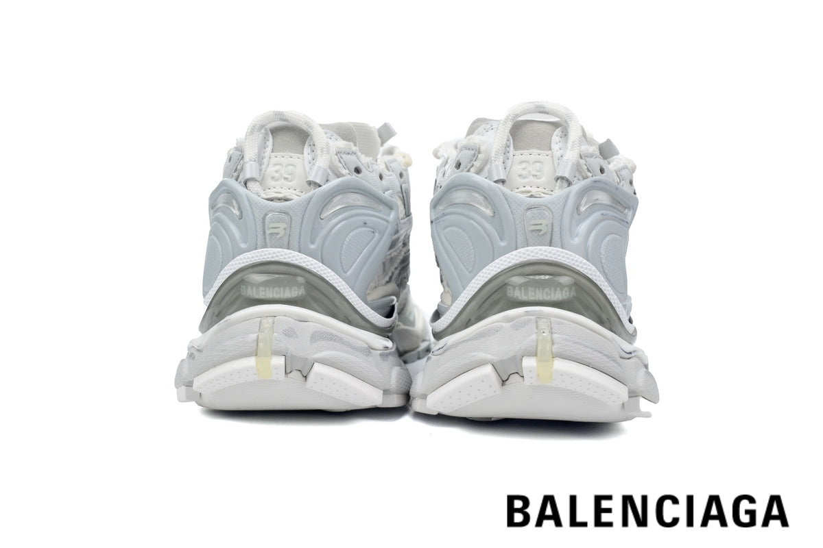 Balenciaga Runner men's shoes  women sneakers¨C White & Silver