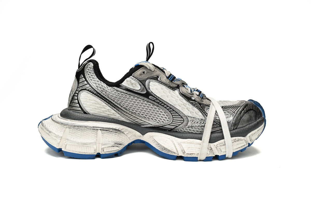 Balenciaga 3XL  men's shoes Track   Sneaker ¨C Low-Top Chunky Sole  balenciaga runners White and blue
