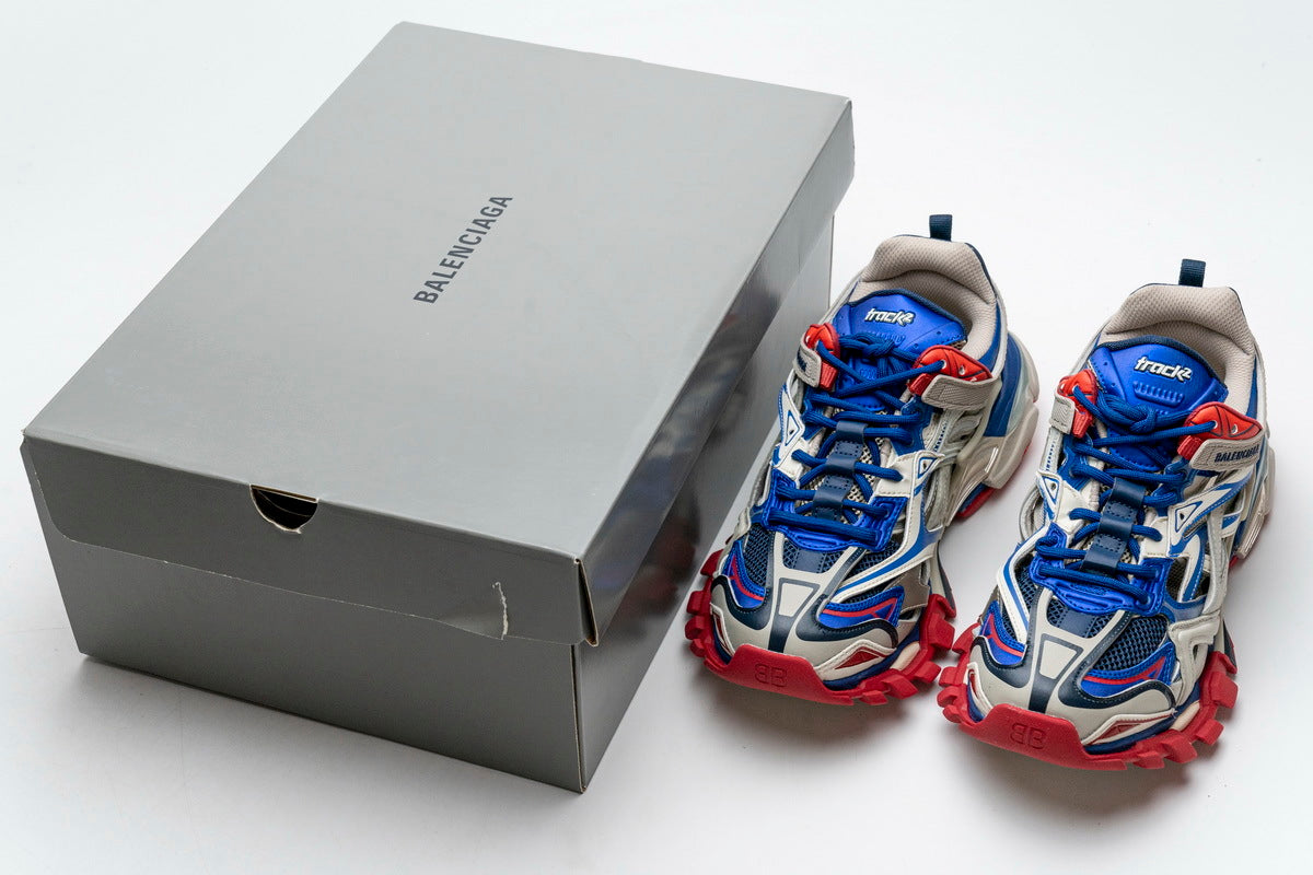 Balenciaga men's shoes Track Sneaker  balenciaga runners  White and Blue
