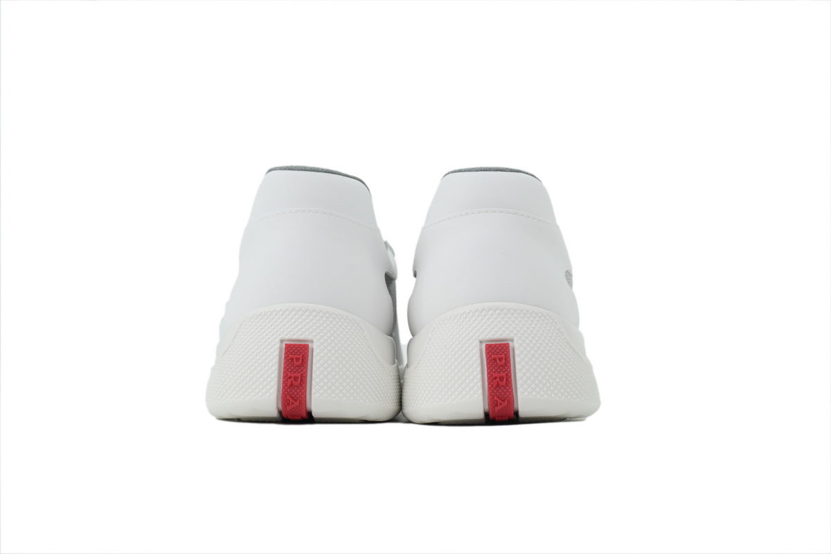 Prada America's Cup Sneakers  slip ons womens  prada designer mens shoes  Off-white / Whitish-gray