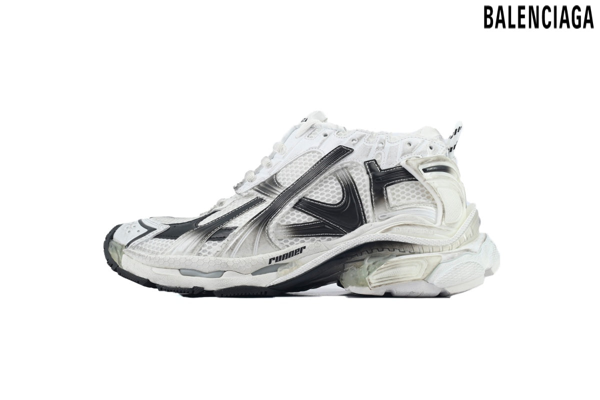Balenciaga Runner men's shoes  women sneakers ¨C White & Black