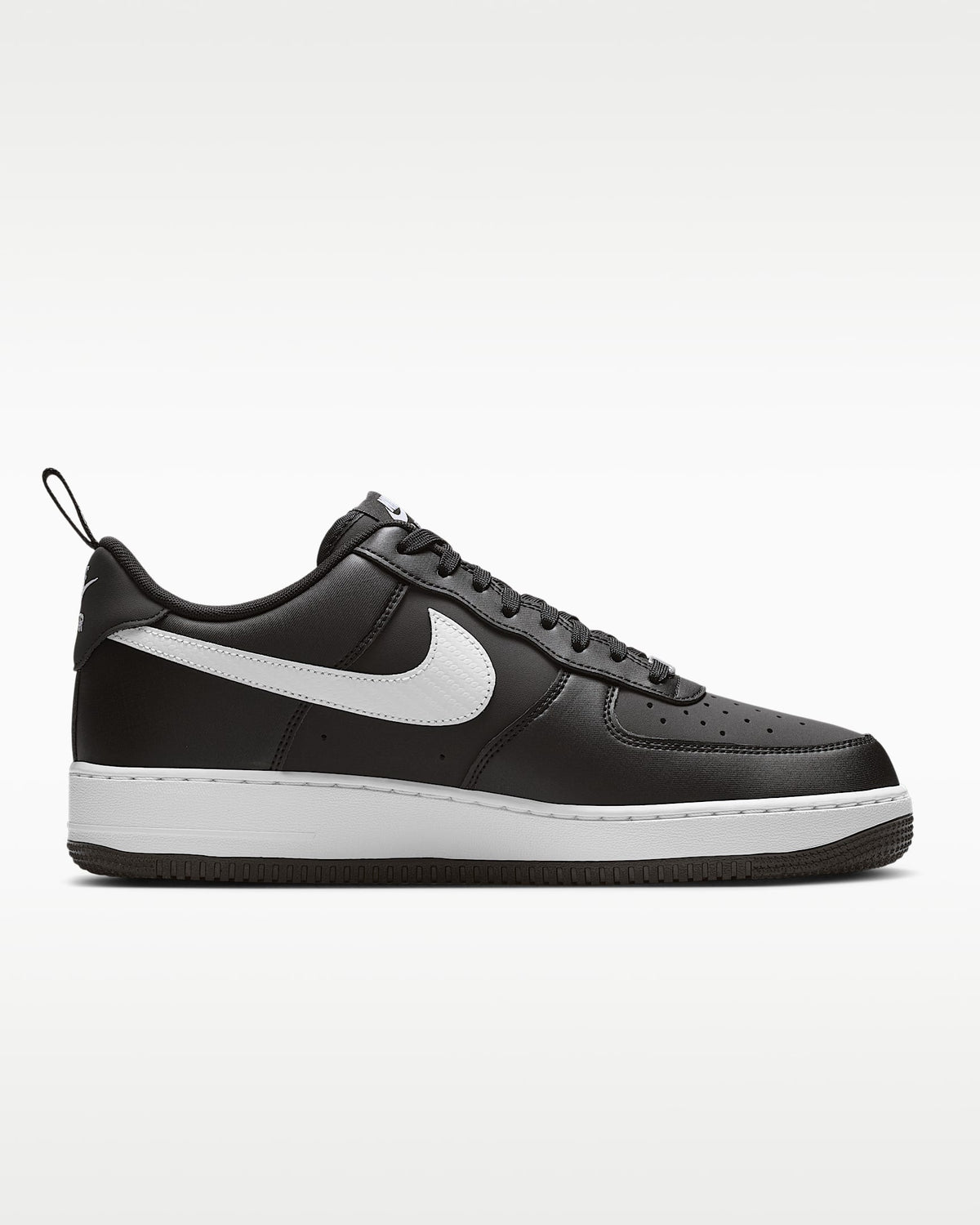 Nike Air Force 1 '07 Black White Mini Swoosh Sneakers mens low top shoes