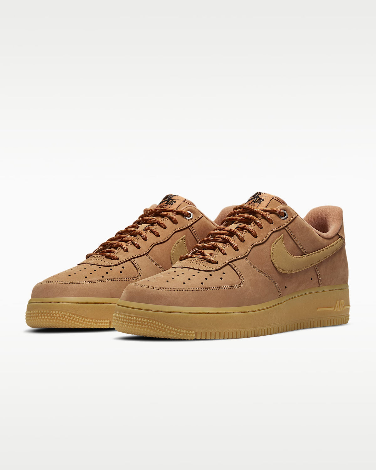 Nike Air Force 1 '07 Wheat Suede Gum Sneakers mens low top shoes
