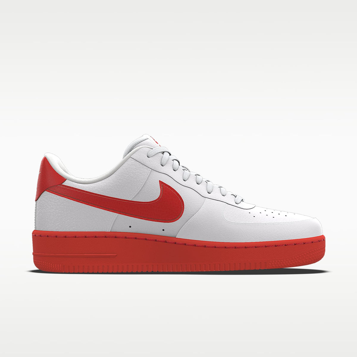 Nike Air Force 1 '07 White Red Swoosh Red Outsole Sneakers mens low top shoes