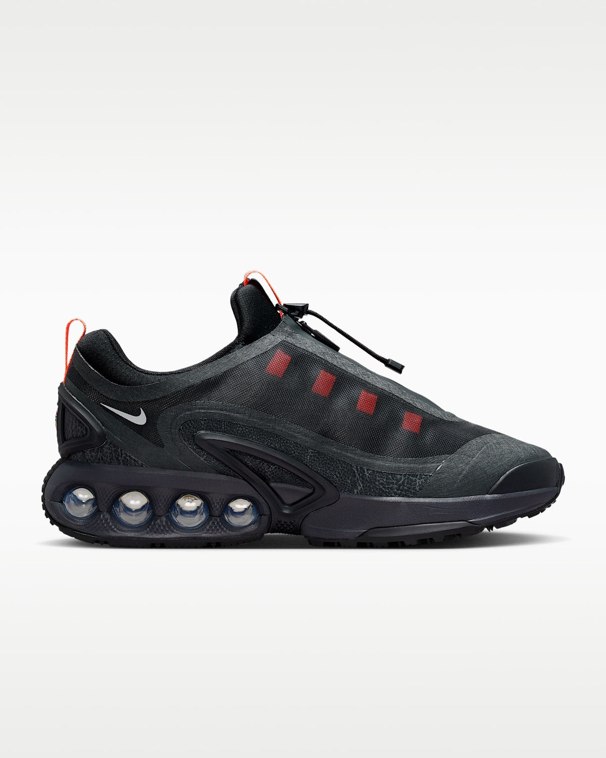 Nike Air Max DN Roam ¨C Black / Red Mesh Athletic Sneakers