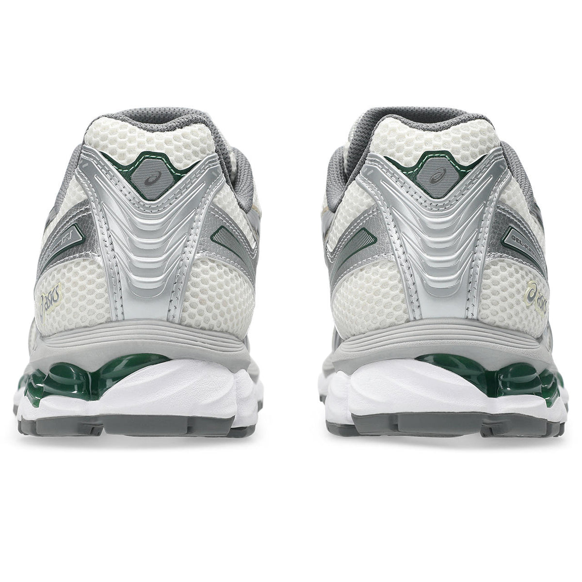Asics  shoes  neutral running shoes mens  sneakers Gel-Nimbus White / Metallic Silver / Dark Green / Beige