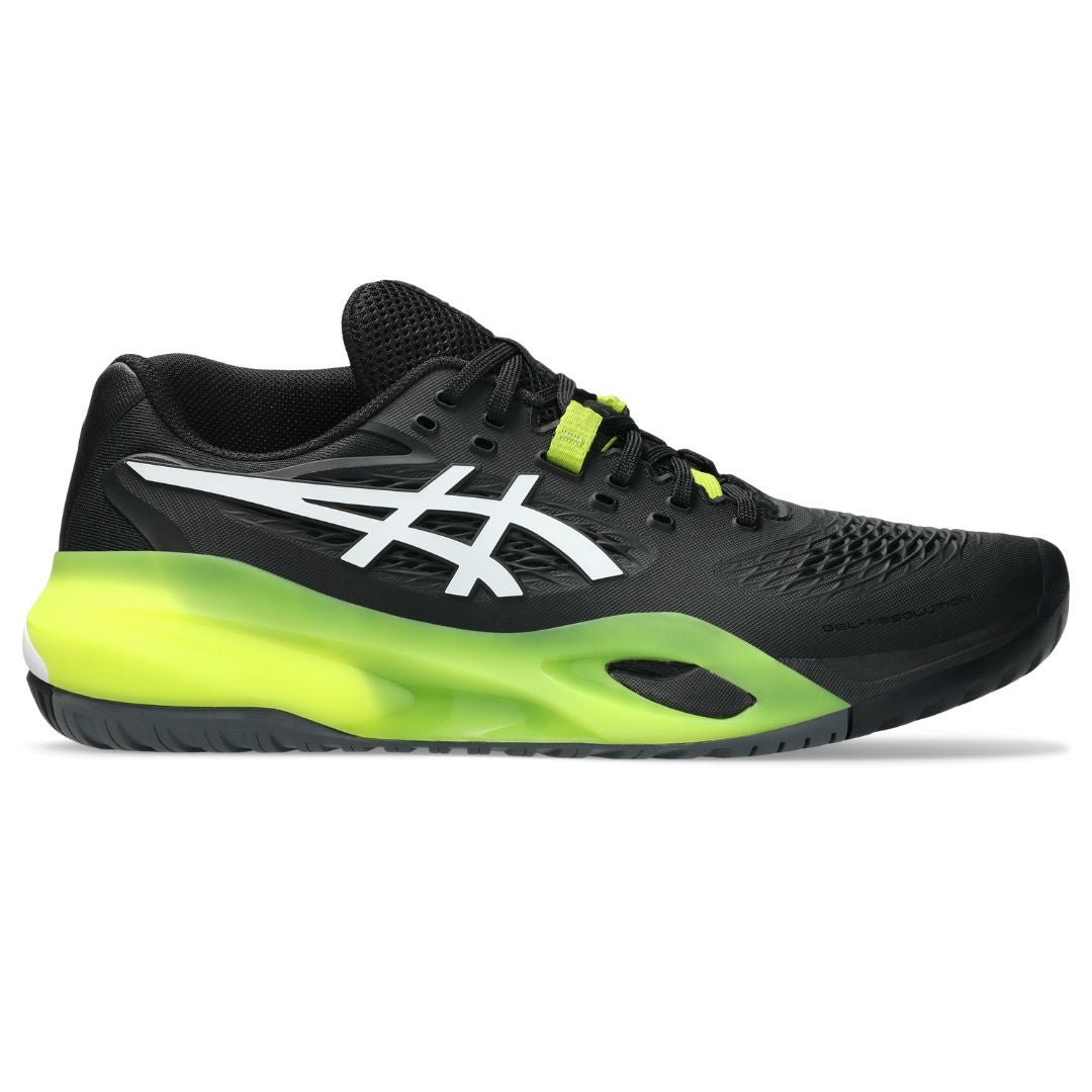 Asics womens shoes  neutral running shoes mens  sneakers Gel-Resolution ¨C Black/White/Neon Green Tennis Sneaker