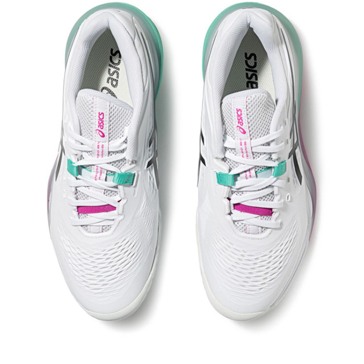 Asics womens shoes  neutral running shoes mens  sneakers Gel-Resolution ¨C White/Black/Pink/Mint Tennis Sneaker
