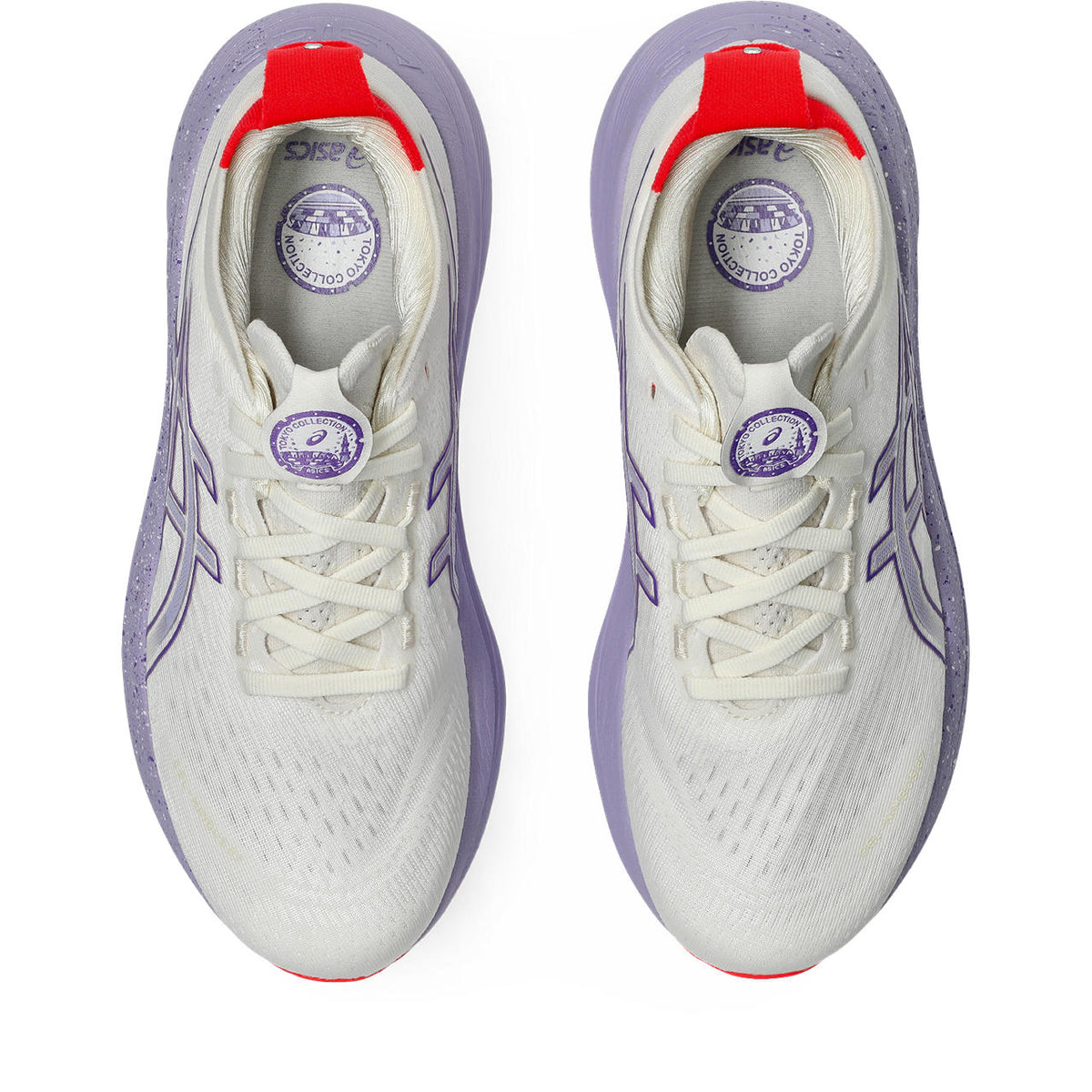 Asics womens shoes  neutral running shoes mens  sneakers  Gel-Nimbus 28 ¨C White/Lavender/Red Running Shoe