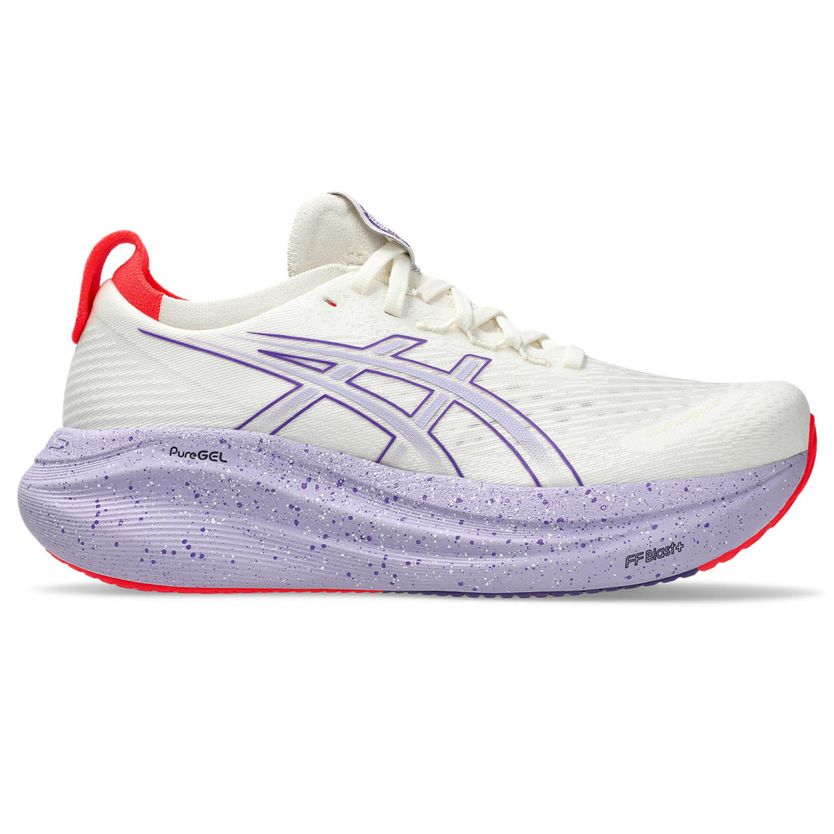 Asics womens shoes  neutral running shoes mens  sneakers  Gel-Nimbus 28 ¨C White/Lavender/Red Running Shoe