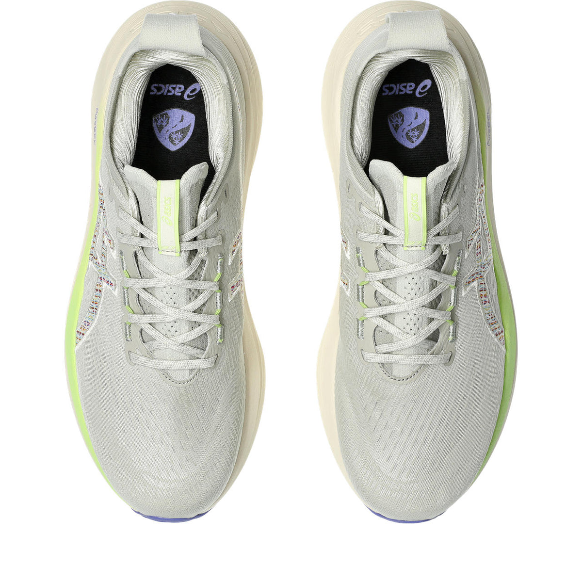 Asics womens shoes  neutral running shoes mens  sneakers  Gel-Nimbus 28 ¨C Light Gray/Multicolor Stitch Running Shoe