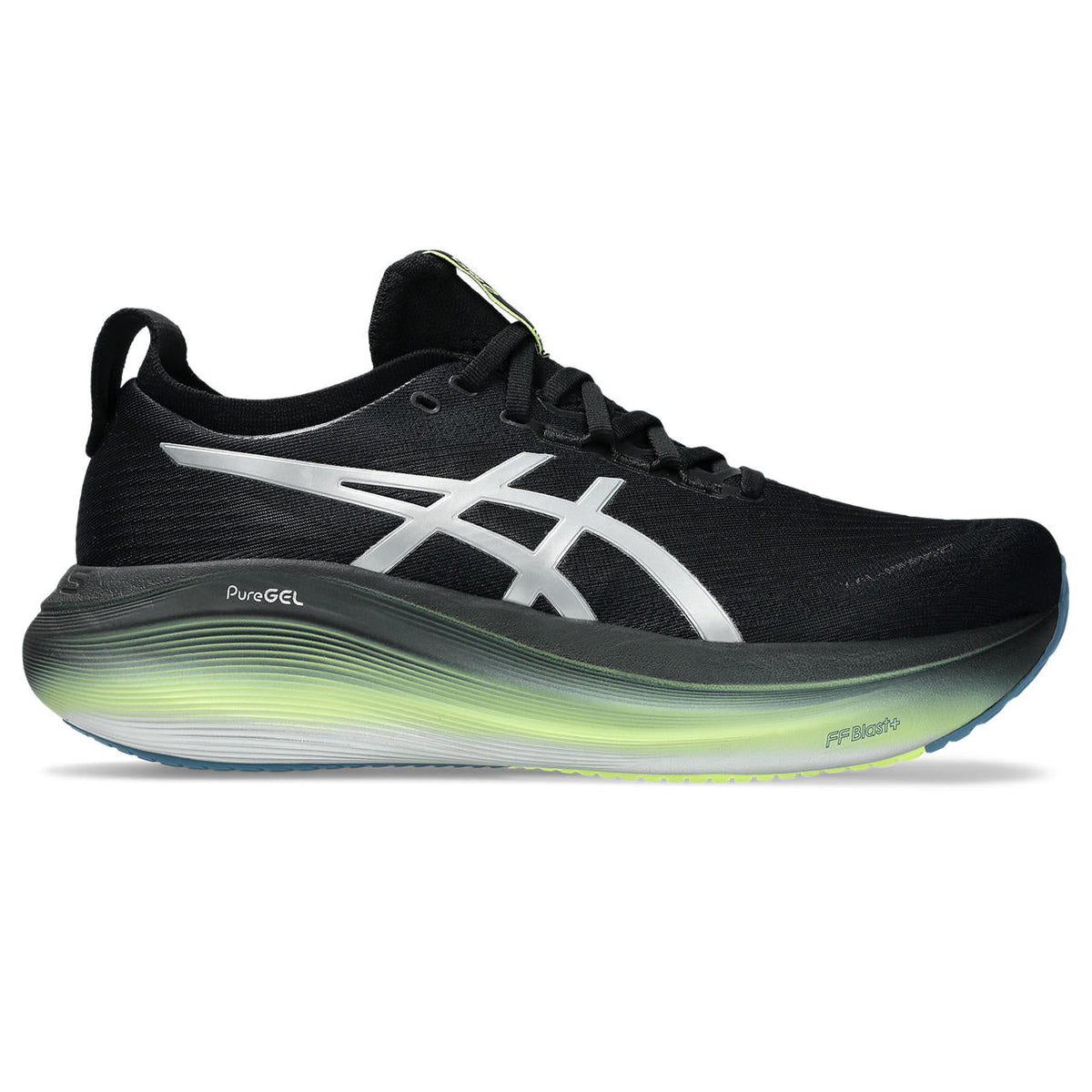 Asics womens shoes  neutral running shoes mens  sneakers  Gel-Nimbus 28 ¨C Black/Silver/Lime Running Shoe