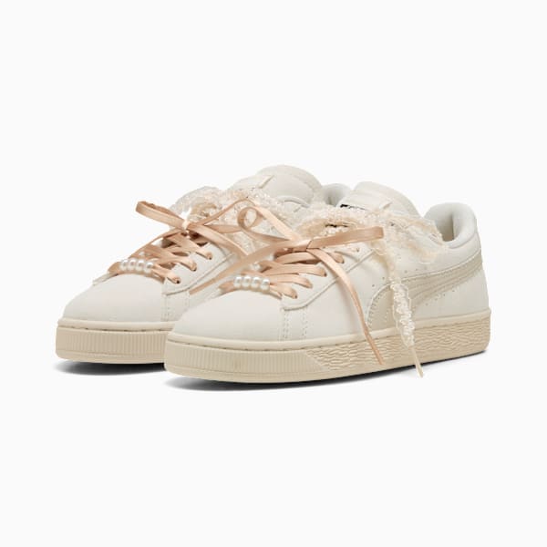 Puma Suede ¡ª Cream / Lace Ribbon / Pearl puma shoes for men  womens shoes  roma shoes