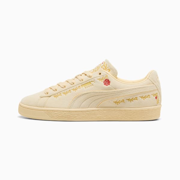 Puma Suede ¡ª Cream / Floral Embroidery puma shoes for men  womens shoes  roma shoes