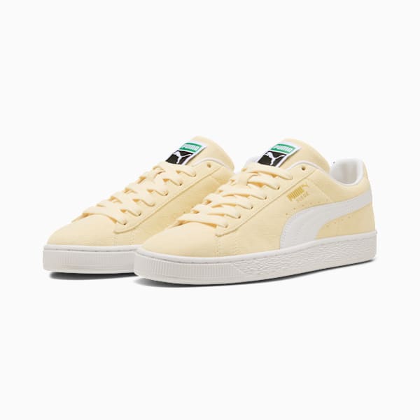 PUMA Suede Classic Pale Yellow-White-Gold puma shoes for men  womens shoes  roma shoes