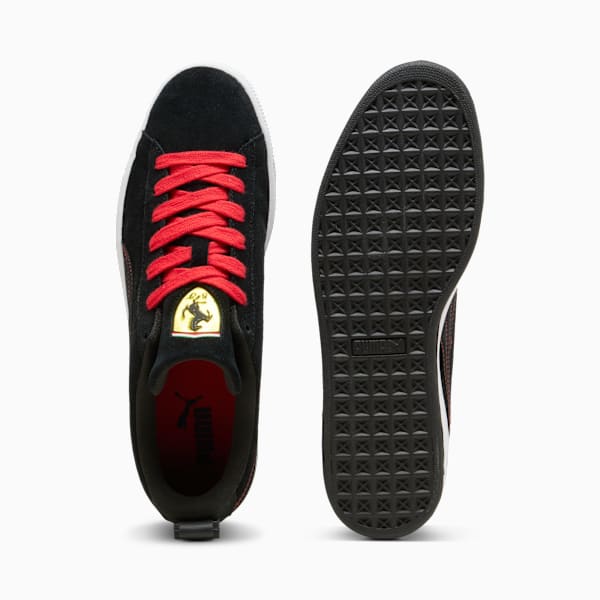 PUMA Suede Black-Red Stitching-White Sole puma shoes for men  womens shoes  roma shoes
