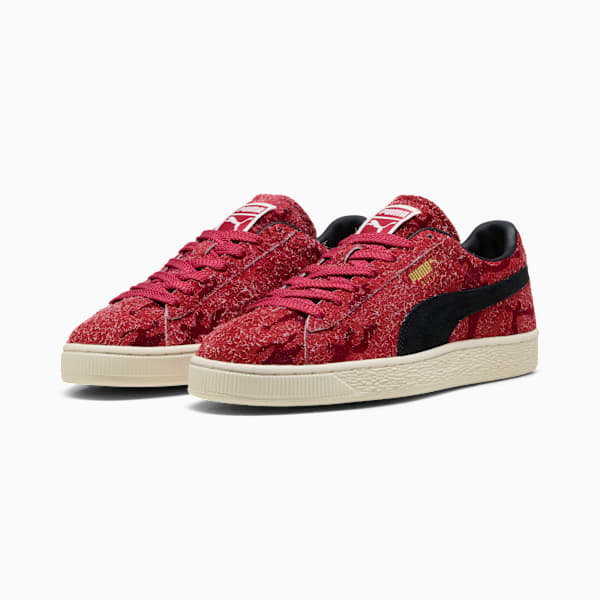 PUMA Suede Red Textured Camo-Black-Vintage Off-White puma shoes for men  womens shoes  roma shoes