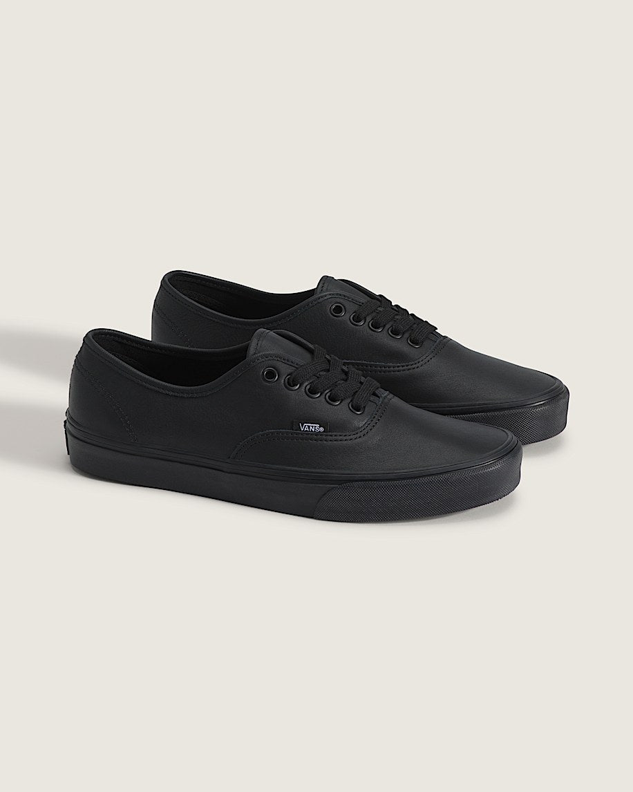 Vans Authentic Black Full Leather slip on shoes mens vans womens vans shoes slip on