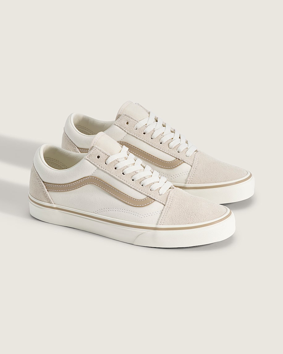 Vans Old Skool Off White Beige Suede slip on shoes mens vans womens vans shoes slip on