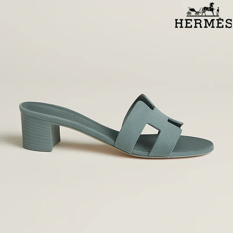 Herm¨¨s Oasis Grey-Green Heeled Sandal